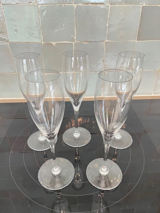 Image 1 of 5 copas de champán de cristal Baccarat - modelo Saint Rémy