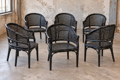 Feux Bamboo Sillas Negras Juego de 6