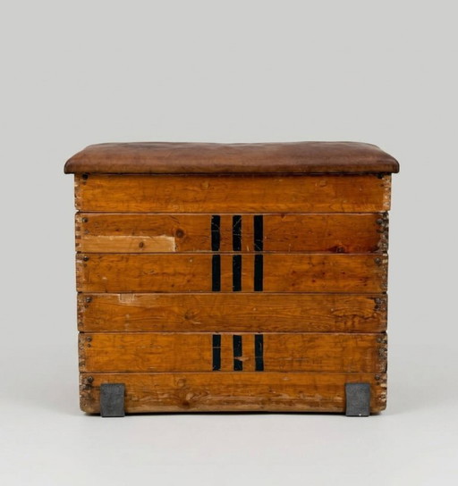 Turnturm-Box Vintage Holz Leder Schwedische Box