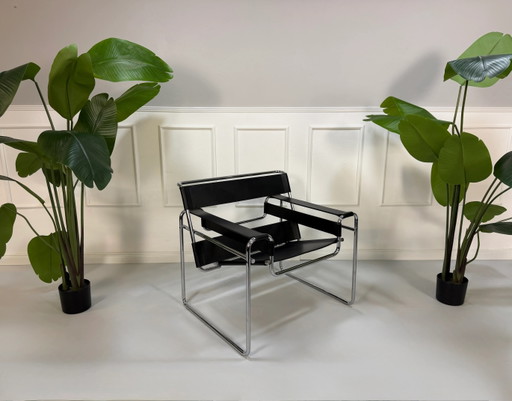 Knoll Marcel Breuer Wassily Stoel Stuhl Leder Schwarz
