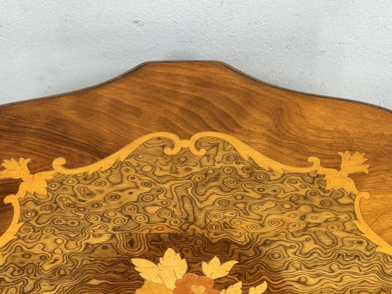 Image 1 of Französischer Beistelltisch aus Holz Weintisch mit Intarsien
