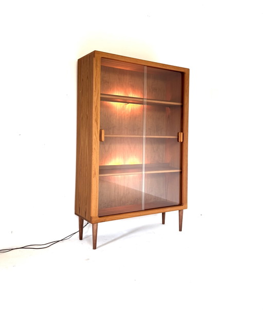 Vintage XL dänische Teakholz-Vitrine, CFC Silkeborg ‘80 – vitrinekasten, Glass, Wood