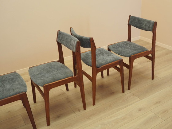 Image 1 of Set di quattro sedie in teak, design danese, anni '70, prodotte in Danimarca.