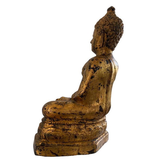 Estatua de Buda Mandalay birmana en bronce con dorado original – Lote 159 – Esculturas, Bronze (photo 6 of 11)