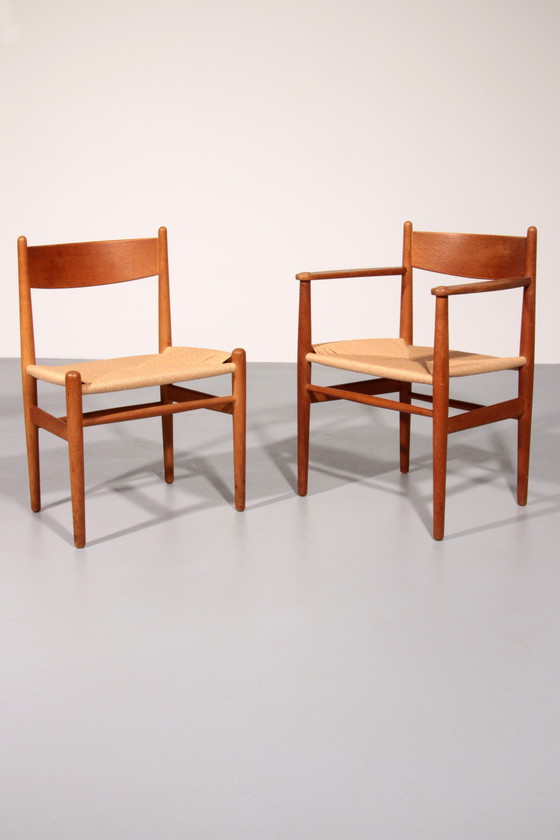 Image 1 of Dining chairs by Hans Wegner for Carl Hansen & Søn, Denmark 2 CH37 and 2 CH36