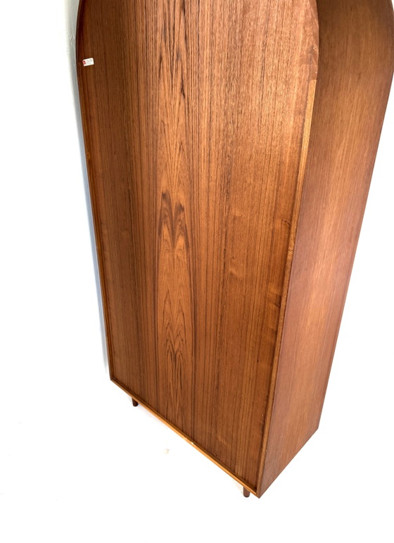 Vintage Deense Teakhouten Boogvitrine, Dyrlund ‘80 – Vitrinekasten, Glass, Wood (photo 13 of 15)