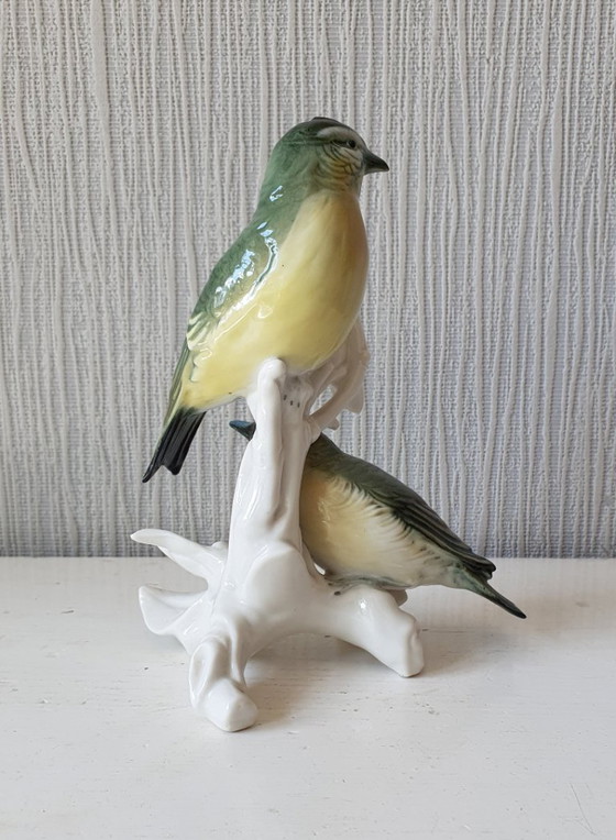 Image 1 of Karl Ens porcelain, two redpolls model 7451 perfect