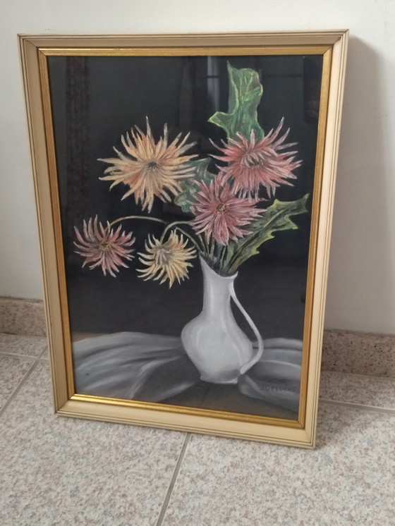 Image 1 of Pastel - Still Life with Flowers by J. Gelders