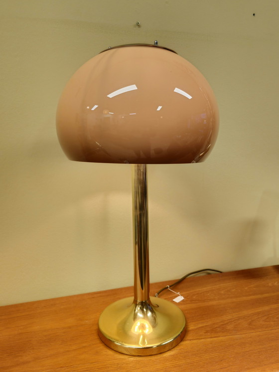 Image 1 of Vintage Herda Mushroom Tafellamp Bureaulamp Lamp Messing 