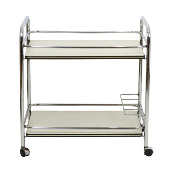 Image 1 of Vintage Drink Trolley Serving Cart Chrome Sixties