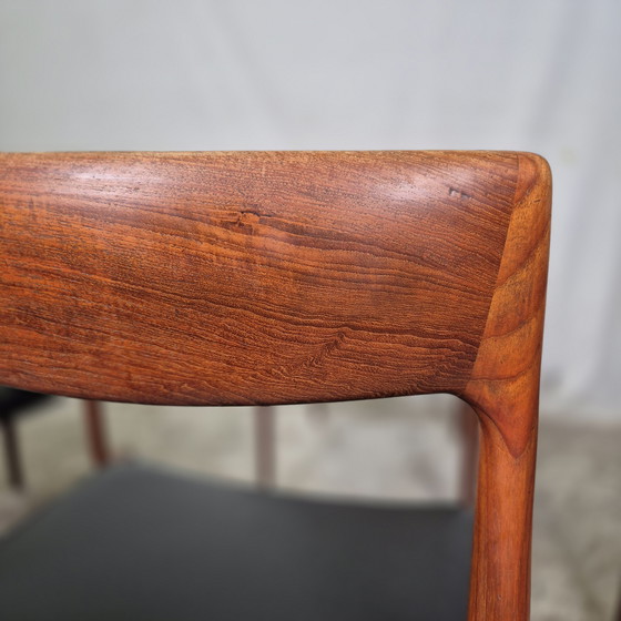 Image 1 of 4x Niels Møller modèle 77 vintage 50s chaise de salle à manger en teck