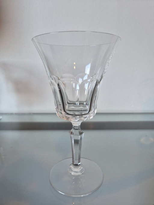 6x Mid Century Val-Saint-Lambert mondgeblazen wijnglazen