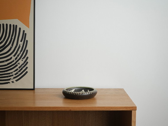 Ciotola in ceramica, design danese, anni '60, prodotta in Danimarca, Ciotole, Nero, Vintage (foto 10 di 10)