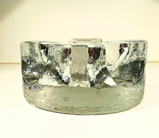 Image 1 of (W017) Porte-bougie chauffe-plat/chauffe-plat/rechaud/pied en verre massif Georgshutte