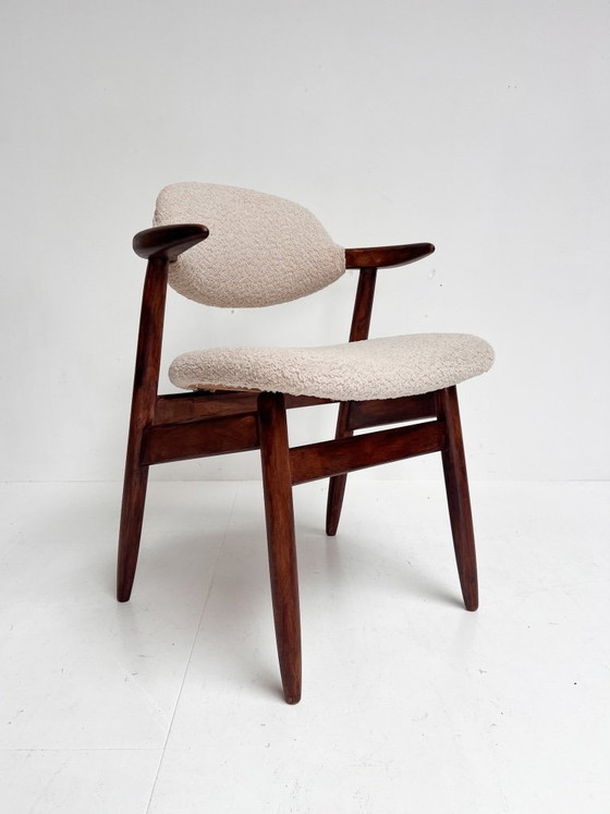 Image 1 of Newly upholstered cowhorn chair, 1970s