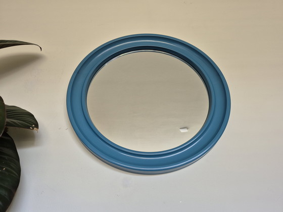 Image 1 of Carrara & Matta Mirror: Vintage XL Round Mirror Blue