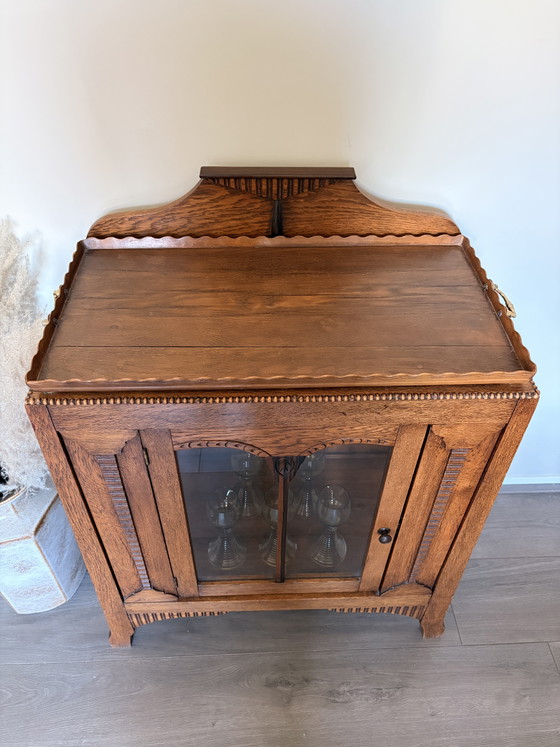 Image 1 of Vintage Art Deco tea cabinet, Amsterdam School style