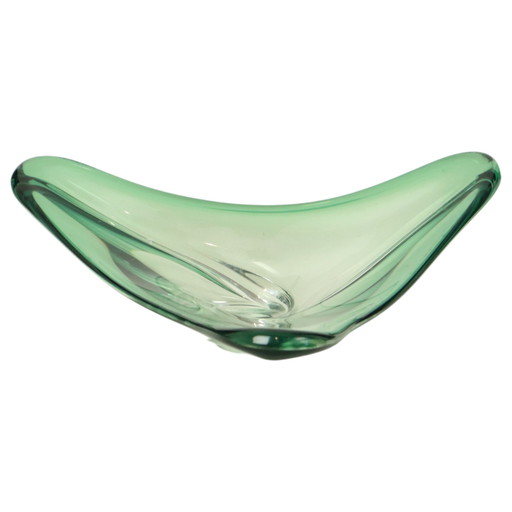 Coupe en cristal vert Val Saint Lambert