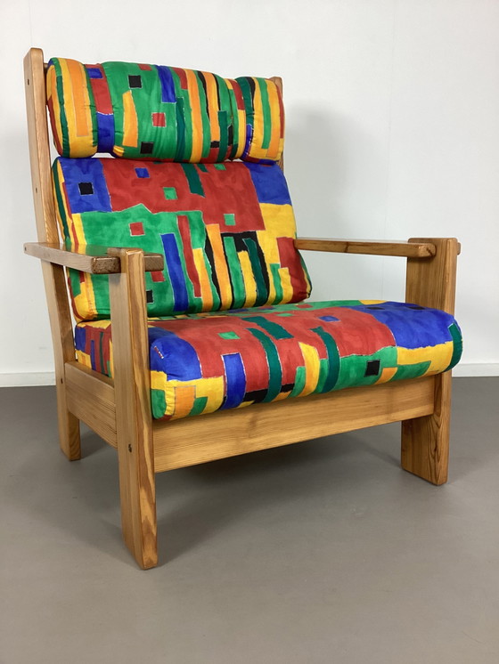 Image 1 of Poltrona lounge vintage anni Settanta in pino, poltrona relax