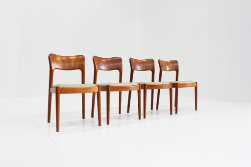 4 X Chaises de salle à manger danoises vintage par Niels Koefoed