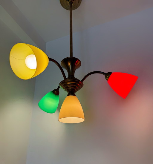 Multicolored chandelier from the '50s