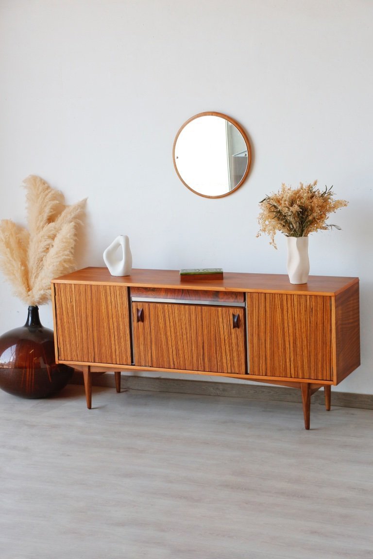 Zebrano Scandinavian Sideboard - Vintage 1960s Buffet | €1,600