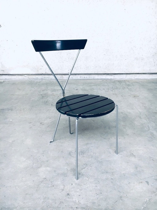 Midcentury Modern Slender Design Chair, Italy 1970's