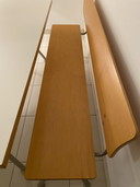 Chic Minimalist Bulthaup Kitchen Table and Two Benches
