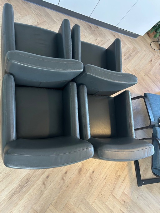 Chaise à manger Danca - Chaise à manger en cuir gris