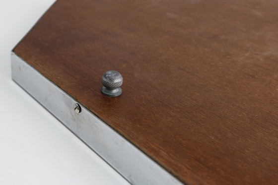 Image 1 of Plateau ottagonale geometrico Art Déco francese cromato e specchiato, circa 1930