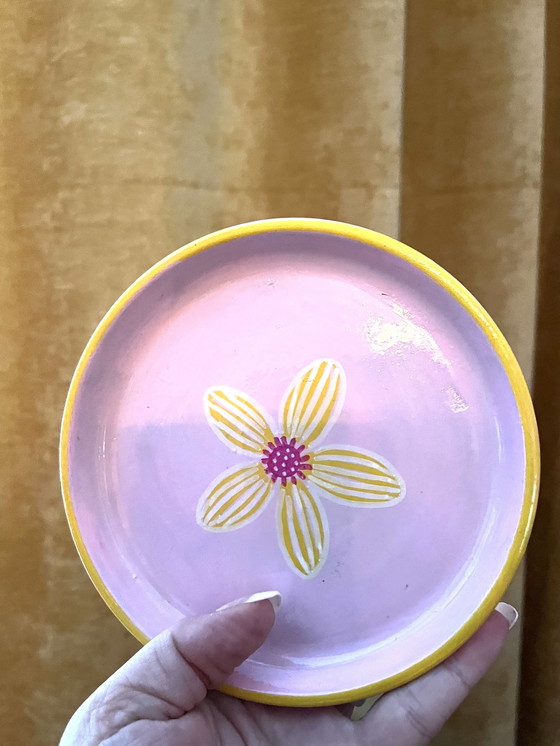 Image 1 of Vaso + piattino dipinti a mano