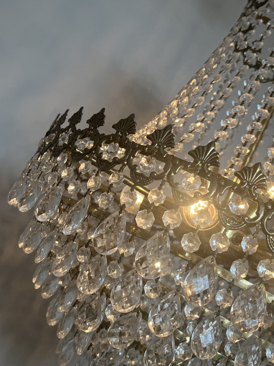 Image 1 of XL franse echt kristallen vintage zakkroonluchter hanglamp