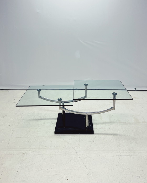 Image 1 of Tavolino da caffè in vetro dal design vintage danese a due livelli