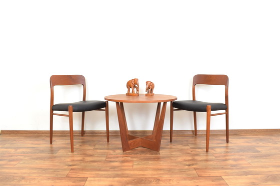 Image 1 of Mid Century Deense Teak & Lederen Eetkamerstoelen Model 75 Door N. O. Møller Voor J.L. Møller, 1960S, Set Van 4