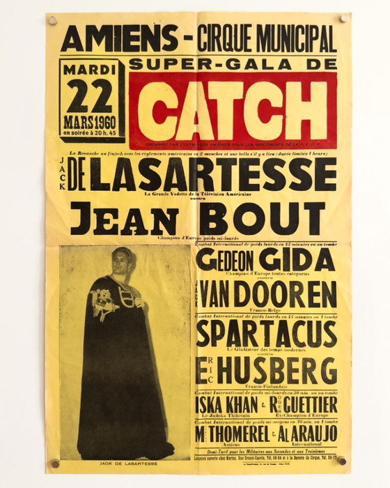 Image 1 of Affiche originale française de catch CATCH – Sérigraphie – 1960 – 60,00 × 39,50 cm