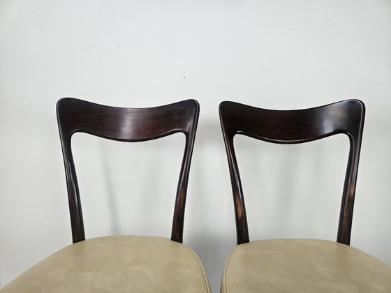 Zes Art Deco-stoelen toegeschreven aan Carlo Rava, jaren 1950 – Eetkamerstoelen, Textile, Wood (photo 6 of 13)