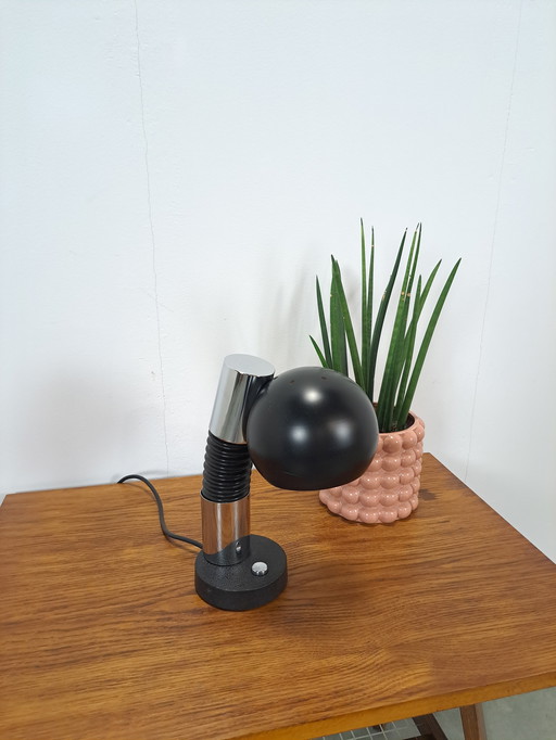 Design Lamp Hillenbrand Met Chroom En Zwarte Kap