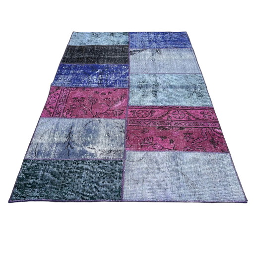 Türkischer Vintage -Patchwork-Teppich