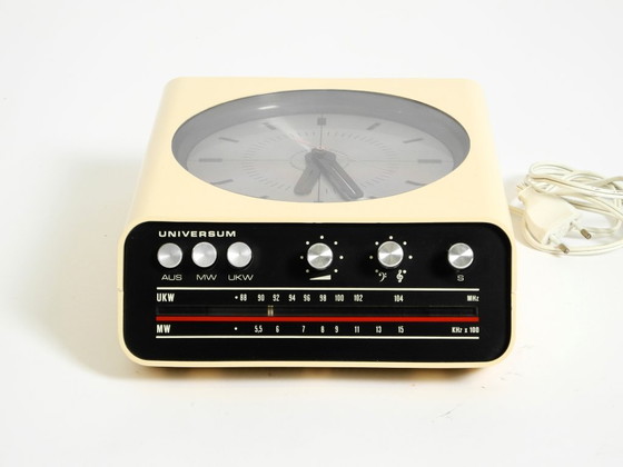 Image 1 of Original 1970s UNIVERSUM Wall Clock with Radio by Adriano Rampoldi for Quelle Versand Germany – Made in Italy
