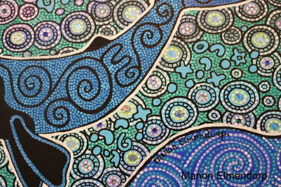 Image 1 of Original Hand-Painted Whale Painting 24 x 30 cm New