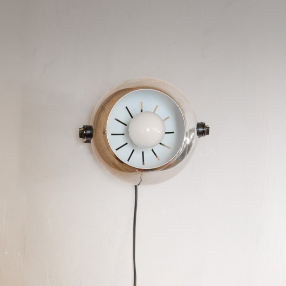 Image 1 of 1x Paar Targetti Sankey "Alta Lite" verchroomde wandlampen - Space Age Spotlights