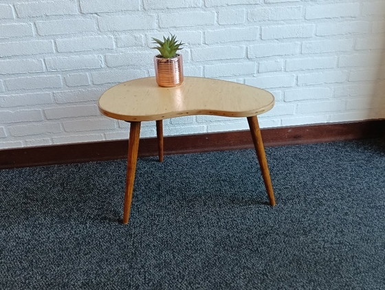 Wooden kidney-shaped side table from the 50s/60s (photo 9 of 15)