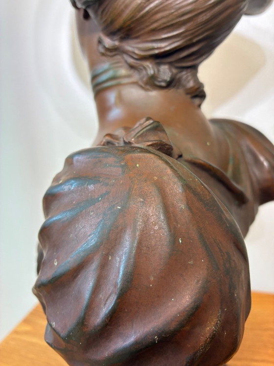 SELTENE Museumsqualität Jugendstil Bronze Büste von Marcel Début – Bildhauerei (photo 11 of 19)