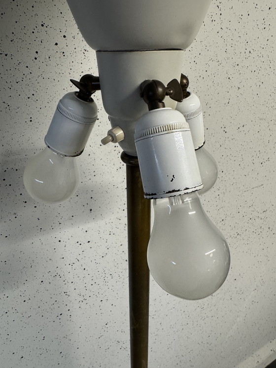 Image 1 of Antieke Messing Vloerlamp in Iconische Gispen Stijl