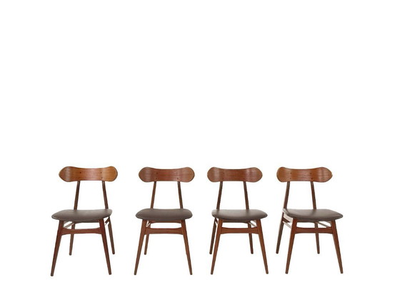 Image 1 of Louis van Teeffelen ‘Kastrup’ eetkamerstoelen voor Wébé – set van 4