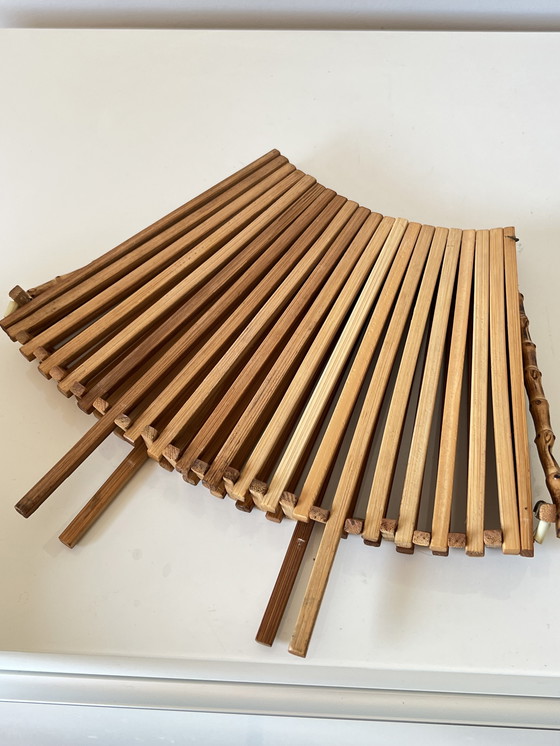 Image 1 of Cestino pieghevole per la frutta vintage – Manico in bambù – Anni '50