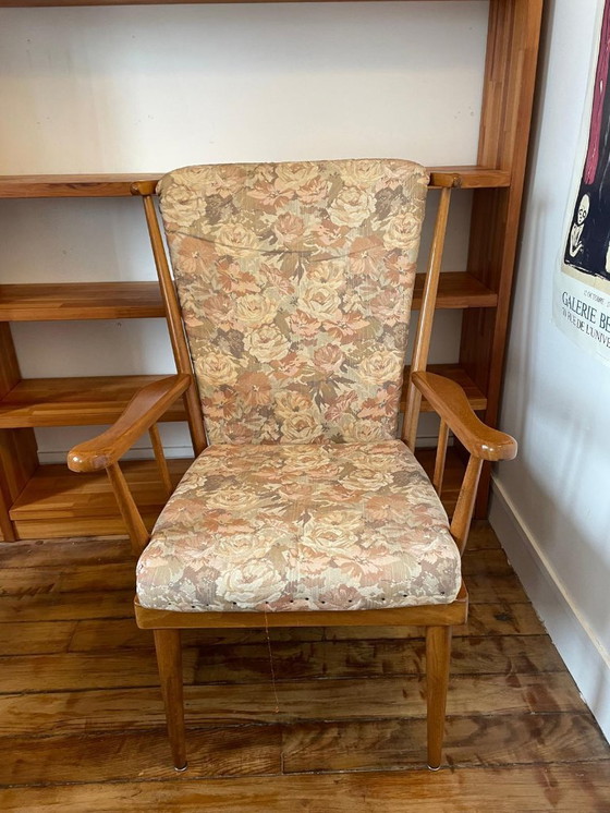 Image 1 of Poltrona in legno a forma di ventaglio Baumann, anni '60