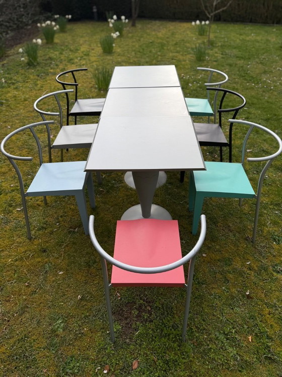 Image 1 of Kartell 8 Dr Glob Stühle & 3 Tische Design Philippe Starck
