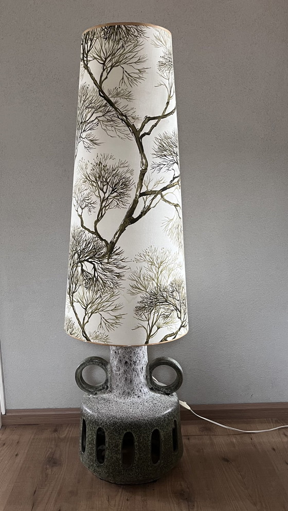 Image 1 of Bellissima lampada da terra vintage Jasba Fatlava della Germania Ovest con doppia illuminazione