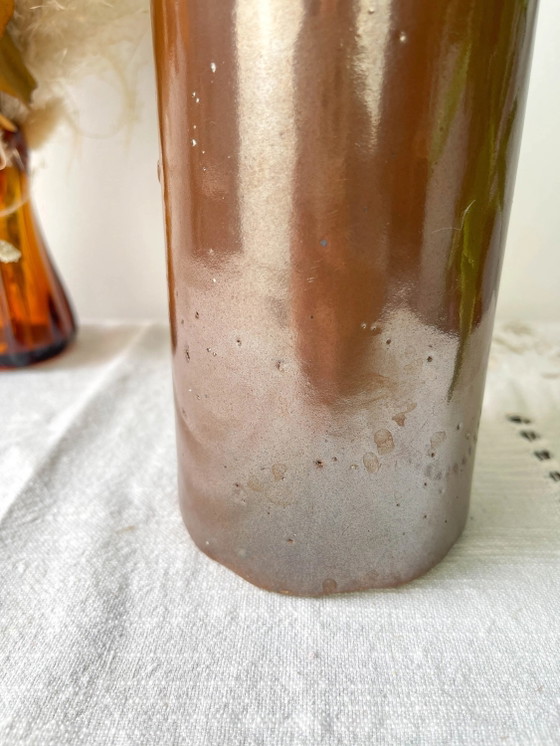 Bouteille vintage en grès marron irisé – Verres et carafes (photo 5 of 9)